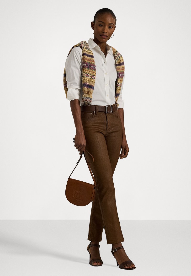 Lauren Ralph Lauren - LEATHER MEDIUM WITLEY CROSSBODY - Rankinė per petį - lauren tan, Padidinti