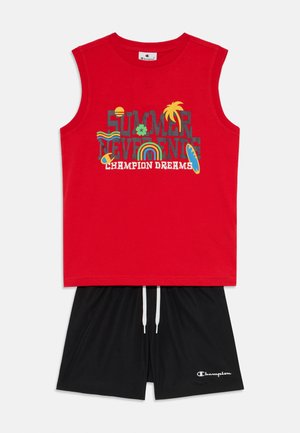 SLEEVELESS BECH SET - Plavecké šortky - red