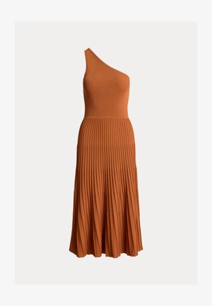 Lauren Ralph Lauren, RIBBED & PLEATED ONE-SHOULDER DRESS - Φόρεμα-πουλόβερ