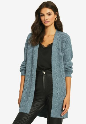 MIXED CABLE REGULAR FIT - Kofta - chambray blue