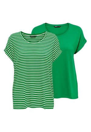 MOSTER 2 PACK - T-shirt print - jolly green w  cd stripes