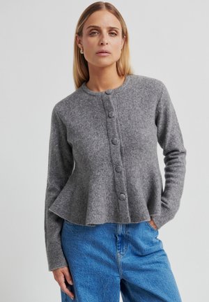 Cardigan - mid grey melange