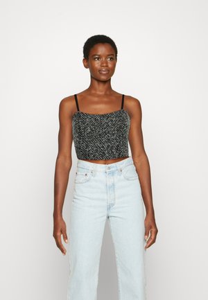 LORNA LUXE ZIG ZAG BUSTIER - Blusa - black