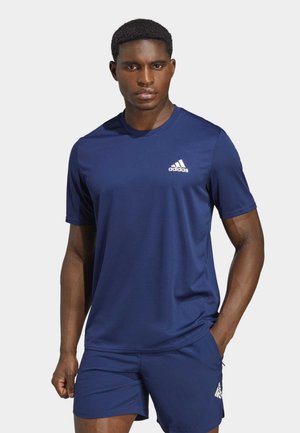 adidas Performance T-Shirt sport - dark blue   white