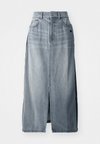 LONG SKIRT - Falda vaquera - washed grey denim