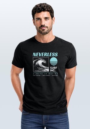 Neverless, Print T-shirt - schwarz