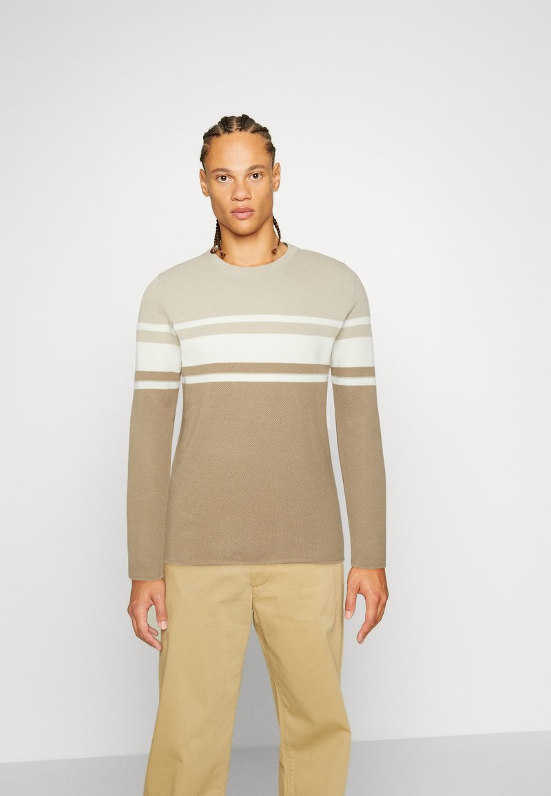 Only & Sons ONSNIGUEL BLOCK CREW Jumper silver lining/beige