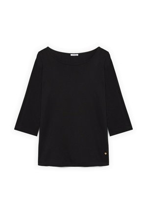 Fiorella Rubino, T-SHIRT CON SCOLLO A BARCHETTA - Langærmet T-shirt - nero