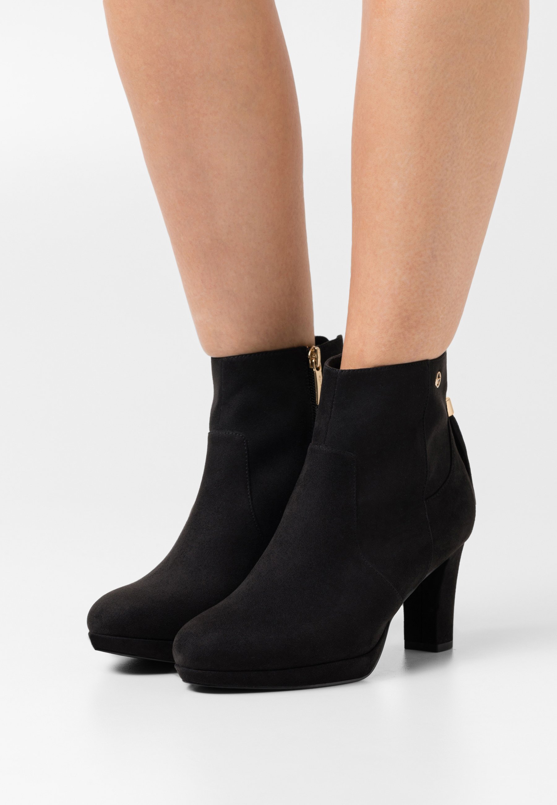 Tamaris Enkellaarsjes met plateauzool - black/Zwart - Zalando.nl