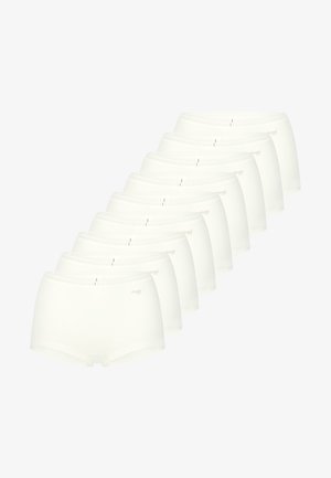 Witte katoenen jongensshorts in een verpakking van tien, met een geribbelde tailleband en naadloze pasvorm. Lichtgewicht en gladde textuur.