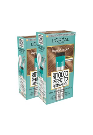 L'ORÉAL PARIS COLORAZIONE RITOCCO PERFETTO PERMANENTE 100% COPERTURA RICRESCITA APPLICATORE E PETTINE INTEGRATI - 2 PACK - Tinte capelli - biondo scuro