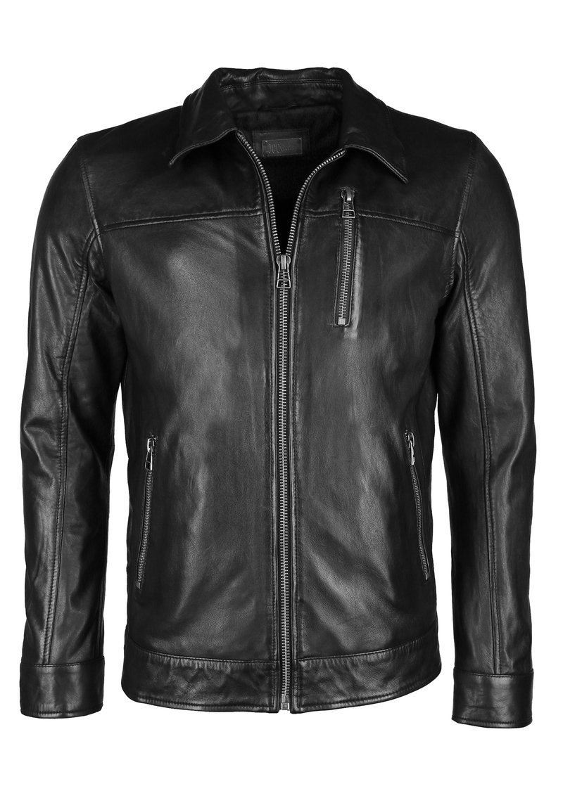 jcc-mit-stehkragen-leren-jas-black-zwart-zalando-nl