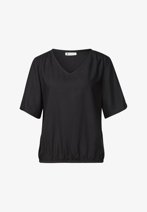 Street One, SHORT-SLEEVE BLOUSE SHIRT WITH V-NECK - Bluse - black