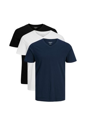 3ER PACK - T-Shirt basic - schwarz dunkelblau weiß