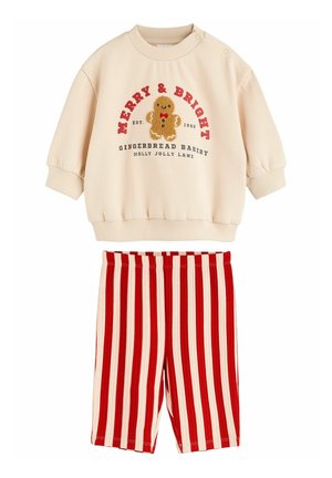 REGULAR FIT - CHRISTMAS COST AND JOGGERS SET - Nohavice - neutral gingerbread