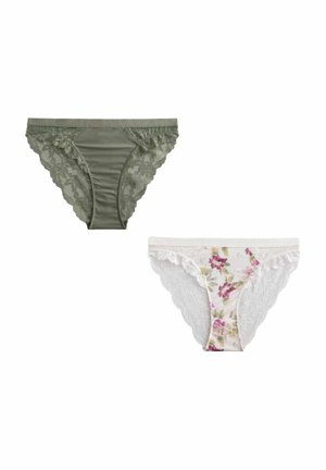 Next 2 PACK - Slip - cream floral  khaki green