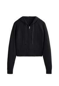 SOFT TOUCH FITTED CROP - Zip-up sweatshirt - black