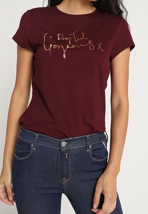 T-shirt med print - dark red