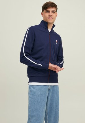 COLOGAN BLOCK HIGH NECK - Zip-up sweatshirt - navy blazer