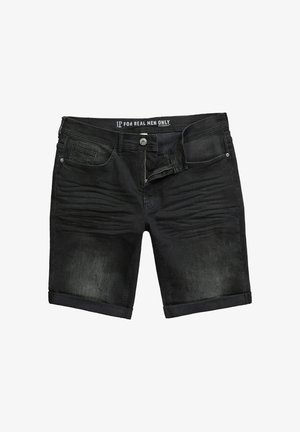 JP1880, DENIM BERMUDA SHORTS FLEXNAMIC®, DENIM, 5-POCKET, DESTROYED - Jeans Shorts - black
