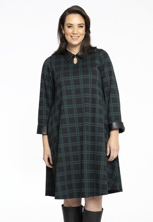 YOEK MIT KUNSTLEDER DETAILS - Freizeitkleid - black