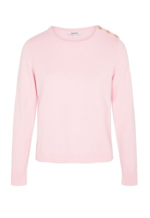 Morgan, MORGAN MORGAN SWEATER WITH ROUND NECK AND BUTTONS - Jersey de punto - rose clair