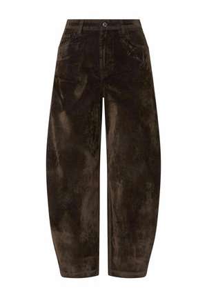 LIU JO, LIU JO BALLOON VELVET TROUSERS - Παντελόνι - dark brown