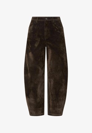 LIU JO, LIU JO BALLOON VELVET TROUSERS - Pantalon classique - dark brown