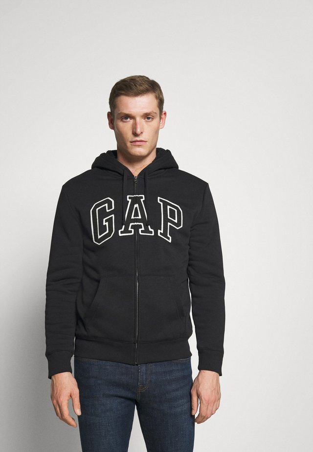 V LOGO SHERPA - veste en sweat zippée - true black