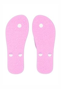 Rosa inläggssulor med blommönstrad textur, två cirkulära hål och formad för komfort och passform. Tillverkade av flexibelt material.