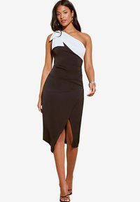 Lipsy SHOULDER BOW  MIDI  - Pidulikud riided - black and white