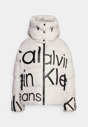 BOLD DISRUPTED LOGO PUFFER - Giacca invernale - eggshell/black
