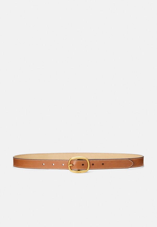 OVAL BUCKLE LEATHER BELT - Belt - cuoio