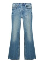 Pantalon Bootcut Mango Vintage - Effet Cuir Python Bleu Foncé - Taille 36 (Tour De Taille 74cm) - Années 90