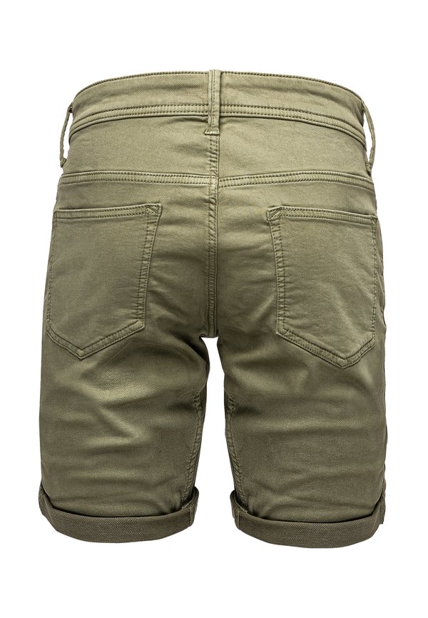 STRETCH MIT UMSCHLAG UND -POCKET-DESIGN - Jeans Shorts - olive