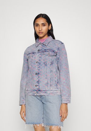 PRINTED JACKET - Giacca di jeans - pink denim