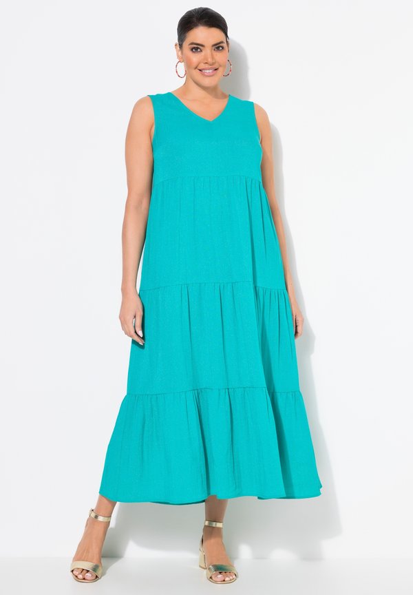 TIERED SLEEVELESS - Maxikleid - turquoise