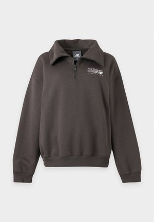 New Balance, TRACKSIDE HALF ZIP - Φούτερ - black cement