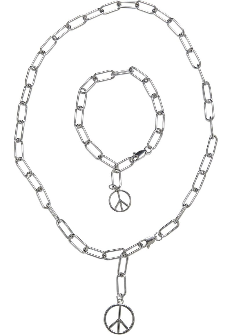 Urban Classics - PEACE  SET - Ketting - silver-coloured, Vergroten