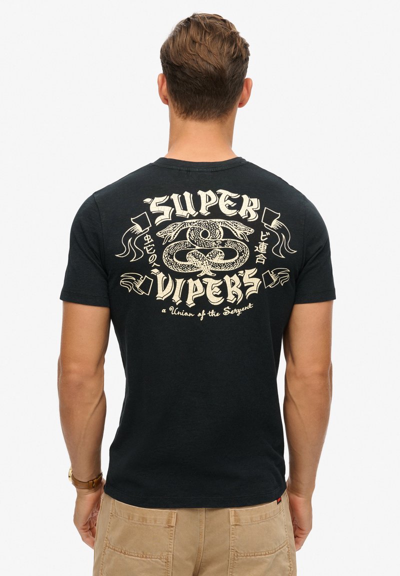 Superdry & Co RETRO ROCKER GRAPHIC  - T-shirts print - black