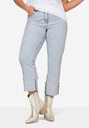 SMILEY-MUSTER  ZIERSTEINE  5-POCKET - Jean slim - bleached denim