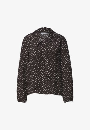 Street One, LONG-SLEEVE BLOUSE WITH BOW DETAIL - Blouse - black coffee