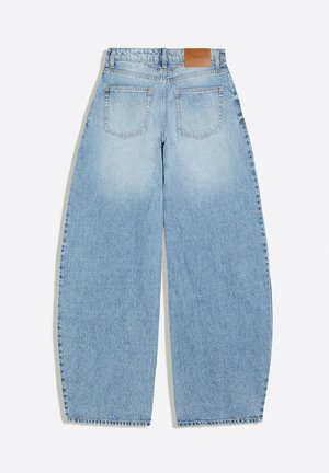 Bershka, HIGH-WAIST BARREL JEANS - Wide Leg - light blue