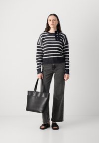 Scotch & Soda STRIPE TIE NECK - Strickpullover - sky captain