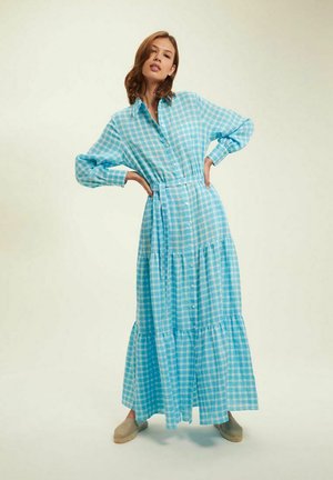 Robe longue - p turquoise white