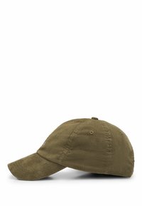 Corduroy baseball cap i olivengrøn med en buet skygge, broderet logo foran og syninger på krone og skygge.