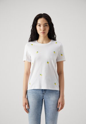 ONLY Tall ONLKETTY O NECK - Print T-shirt - bright white