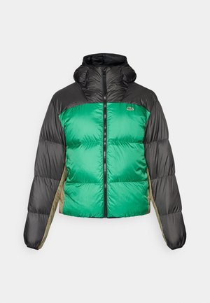 Lacoste Down jacket - black/fluorine green/khaki
