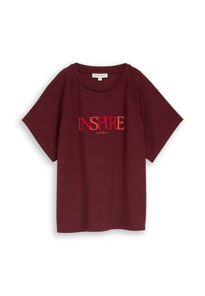 TOM TAILOR, T-SHIRT SCUBA RAGLAN WITH ARTWORK - T-shirt imprimé - preppy plum