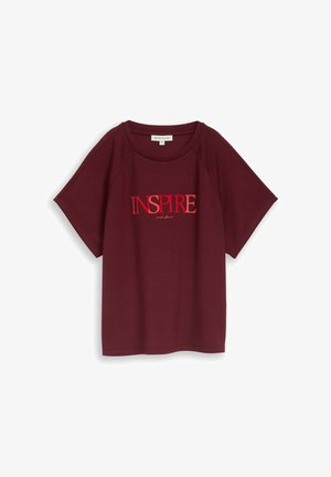 TOM TAILOR, T-SHIRT SCUBA RAGLAN WITH ARTWORK - T-shirt imprimé - preppy plum